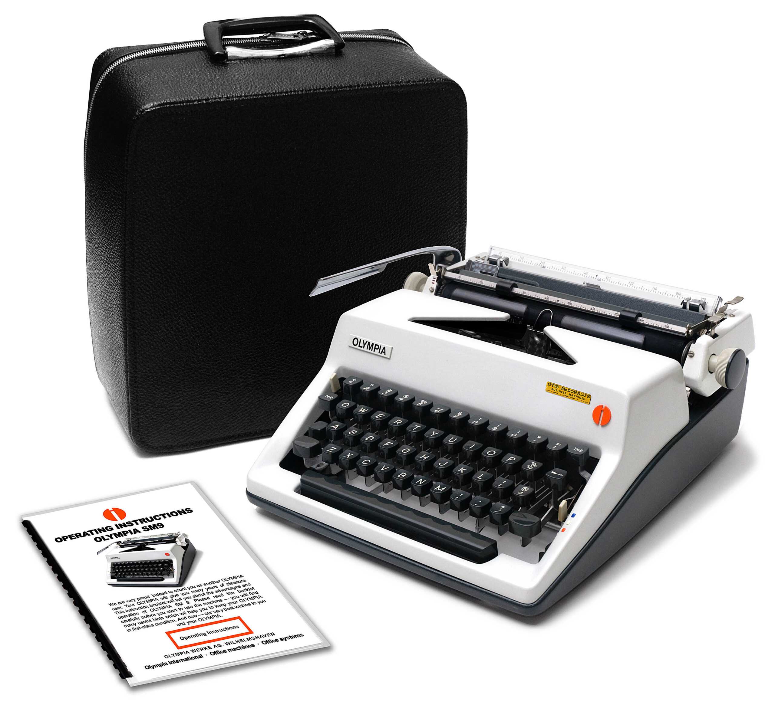 Olympia SM8 Manual Typewriter White 1971 Vintage #1496 Professionally Restored (Refurbished)