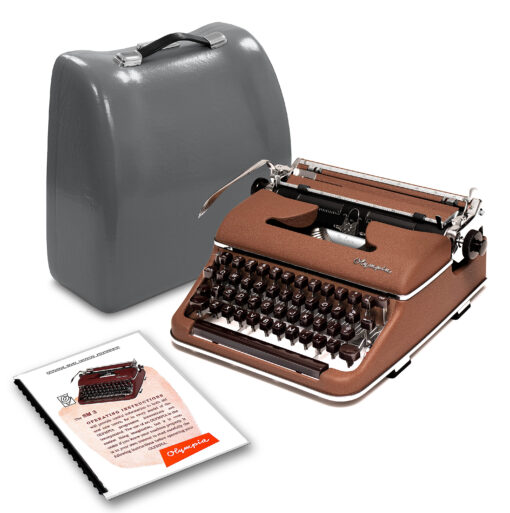 Olympia SM3 De Luxe Manual Typewriter for Sale Brown 1956 Vintage Professionally Restored (Refurbished)