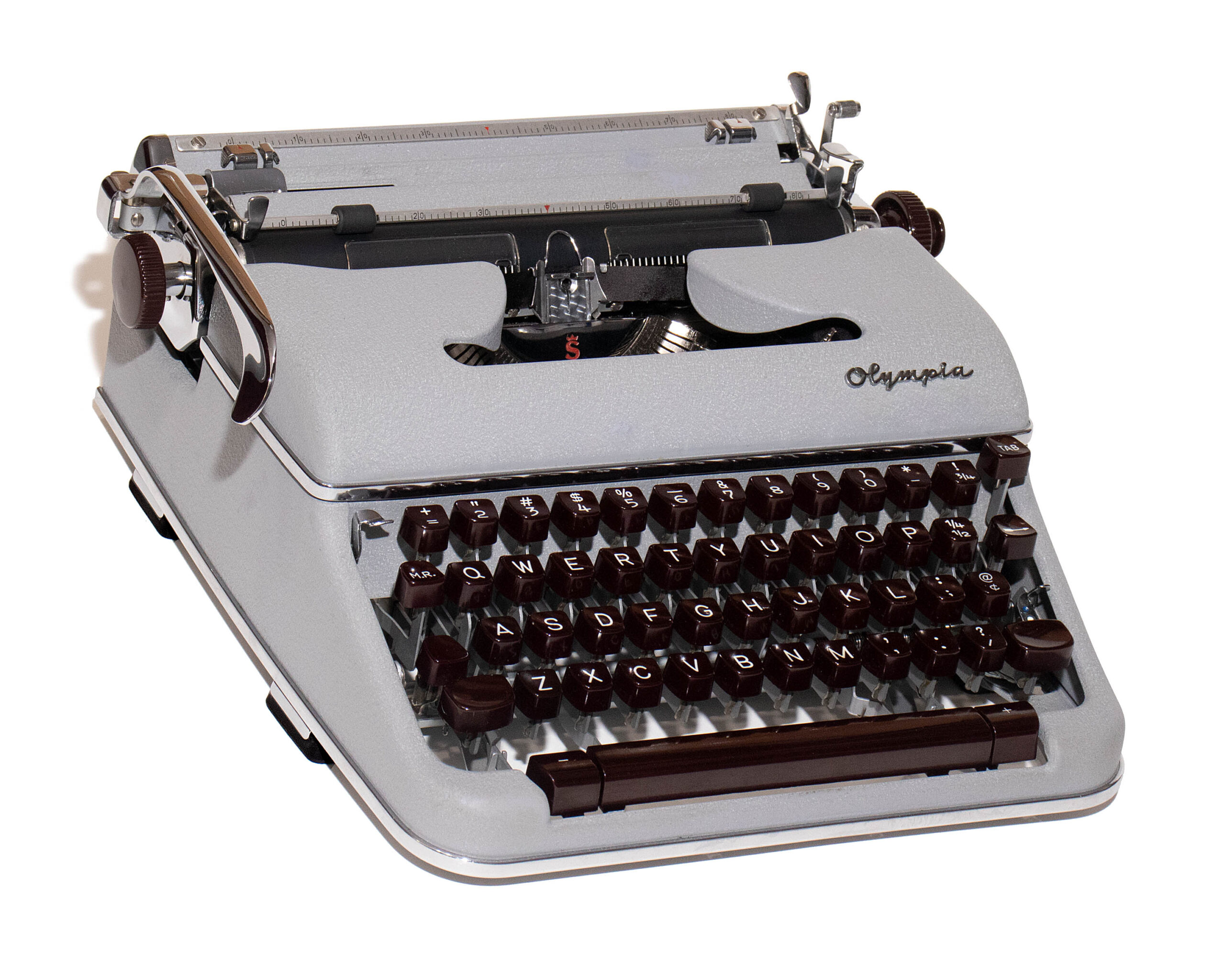 Olympia SM4 Manual Typewriter Gray 1959 Vintage #1499 Professionally Restored (Refurbished) Similar to SM3 De Luxe - Image 2