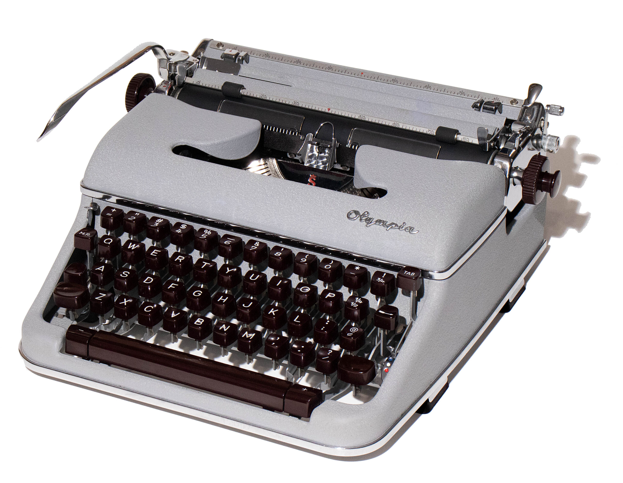 Olympia SM4 Manual Typewriter Gray 1959 Vintage #1499 Professionally Restored (Refurbished) Similar to SM3 De Luxe - Image 3