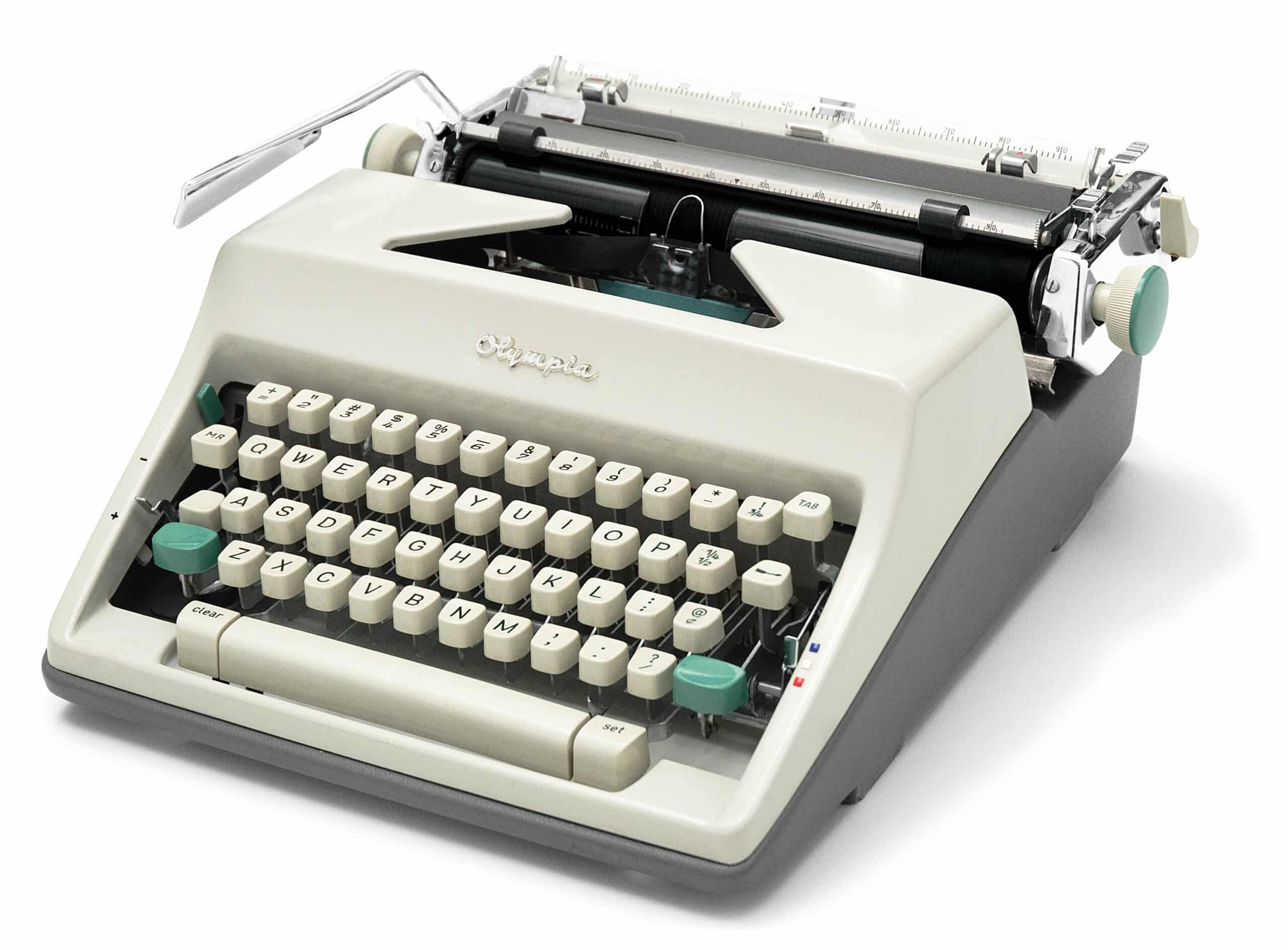 Olympia SM9 De Luxe Typewriter White 1966 Vintage #1506 Professionally Restored (Refurbished) - Image 3