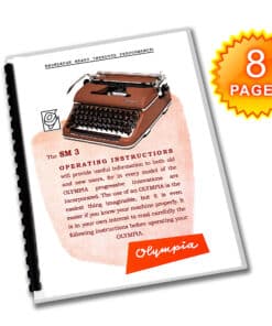 Olympia SM3 De Luxe Brown Typewriter (1953 - 1959) Operating Instructions User Manual