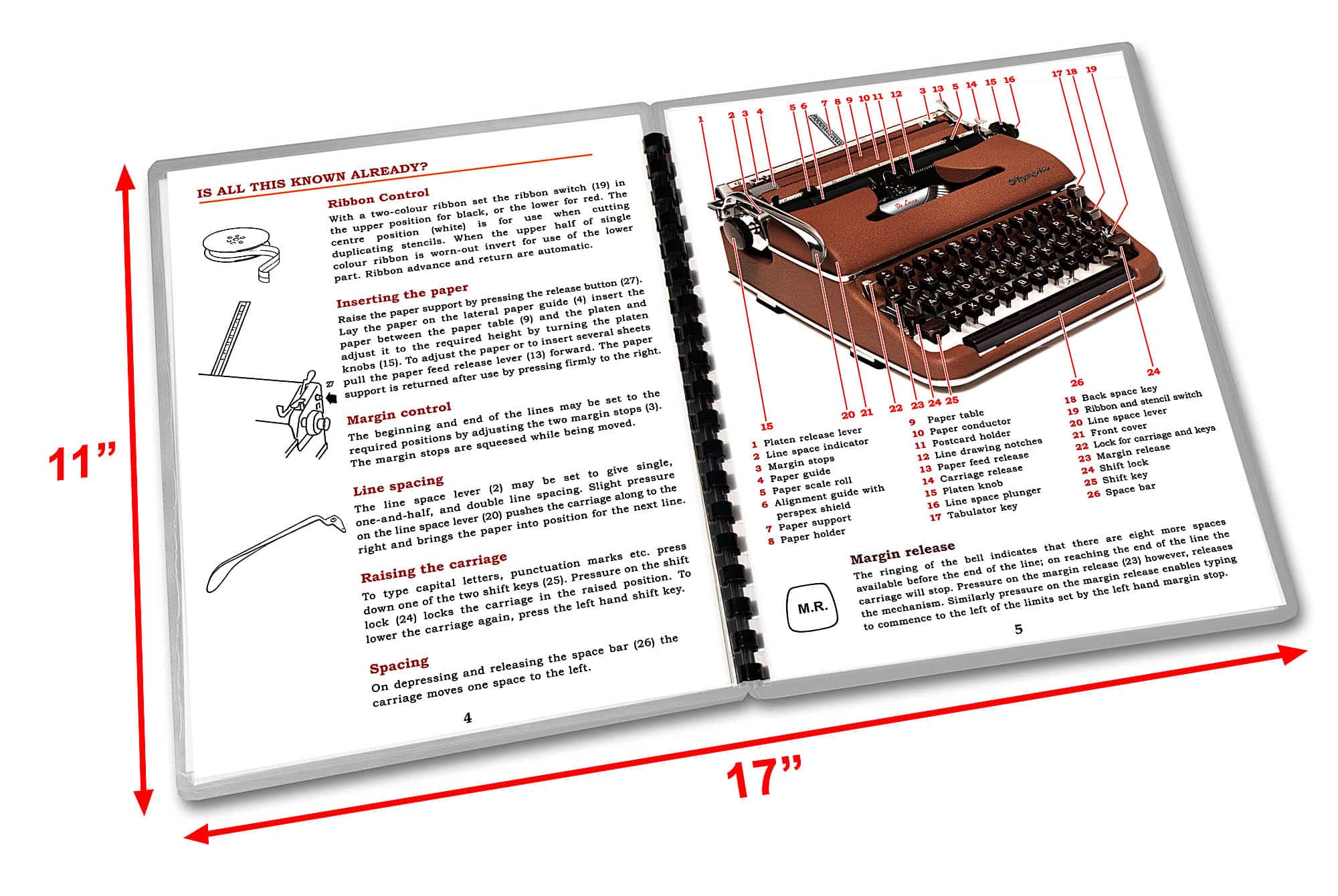 Olympia SM3 De Luxe Brown Typewriter (1953 - 1959) Operating Instructions User Manual - Image 3