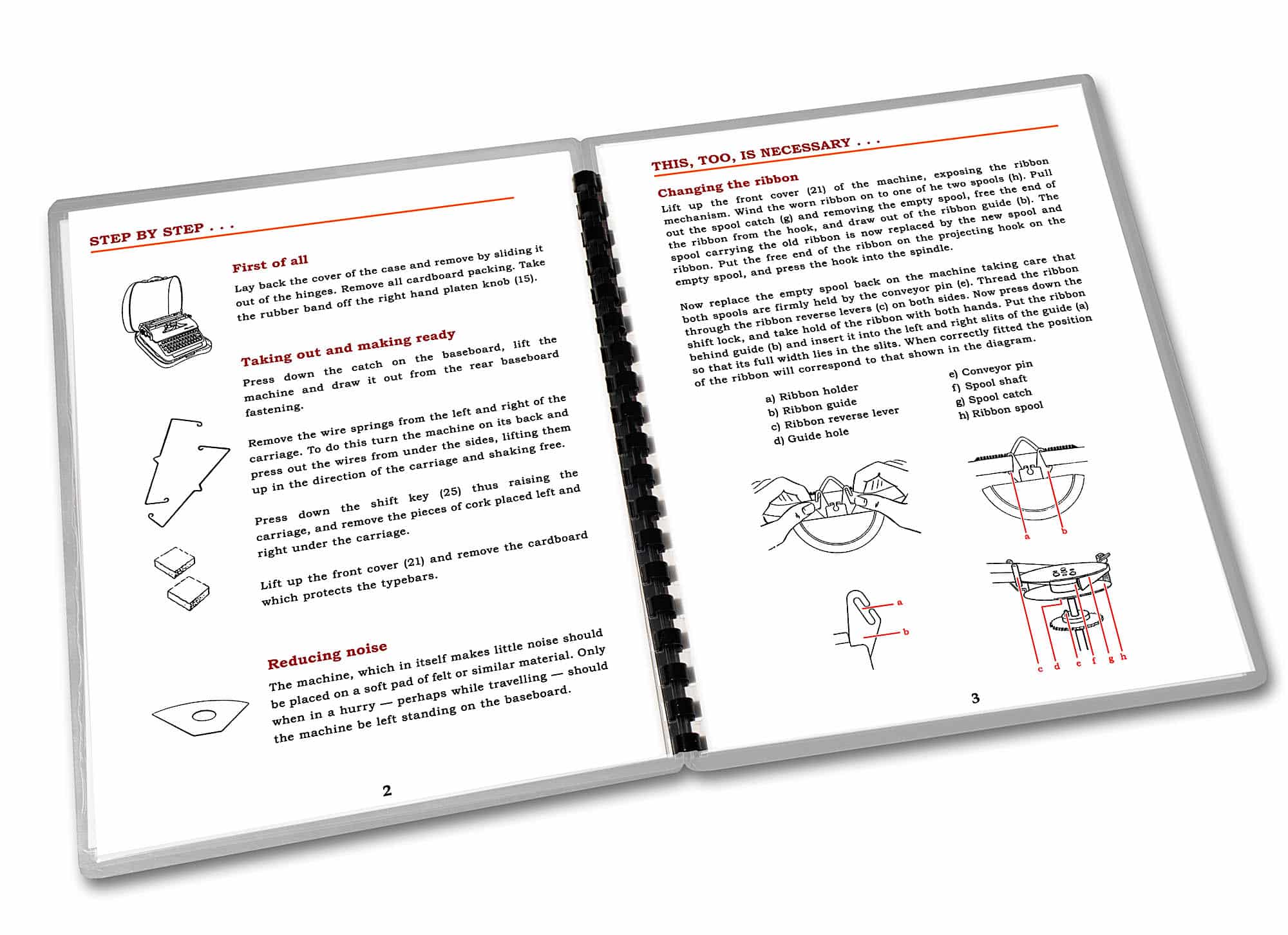 Olympia SM3 De Luxe Gray Typewriter (1953 - 1959) Operating Instructions User Manual - Image 2