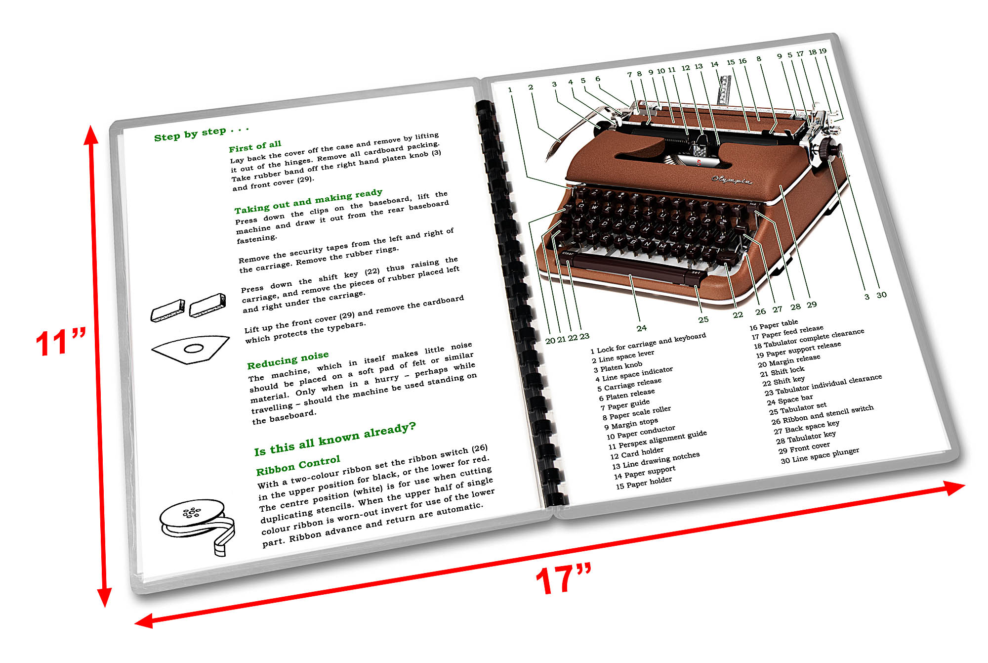 Olympia SM4 Typewriter (1959 - 1961) Brown Operating Instructions User Manual - Image 2