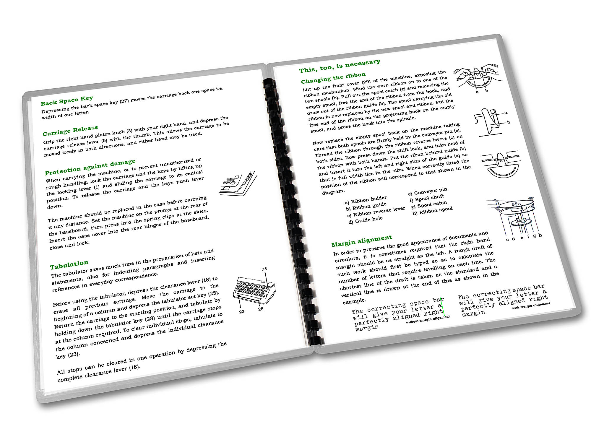 Olympia SM4 Typewriter (1959 - 1961) Burgundy Operating Instructions User Manual - Image 3