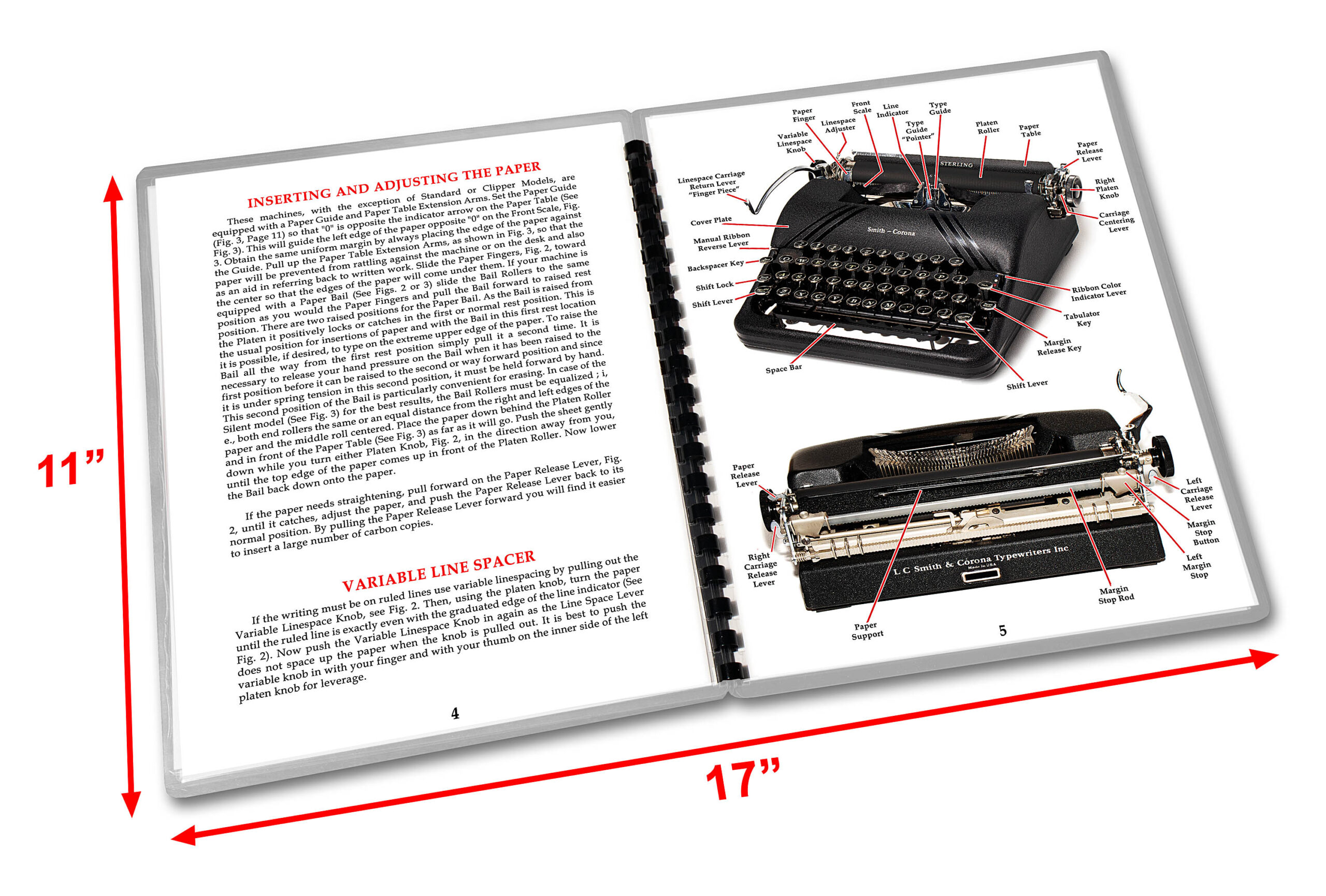 Smith-Corona Sterling Typewriter (1939 - 1947) Operating Instructions User Manual Floating Shift - Image 2