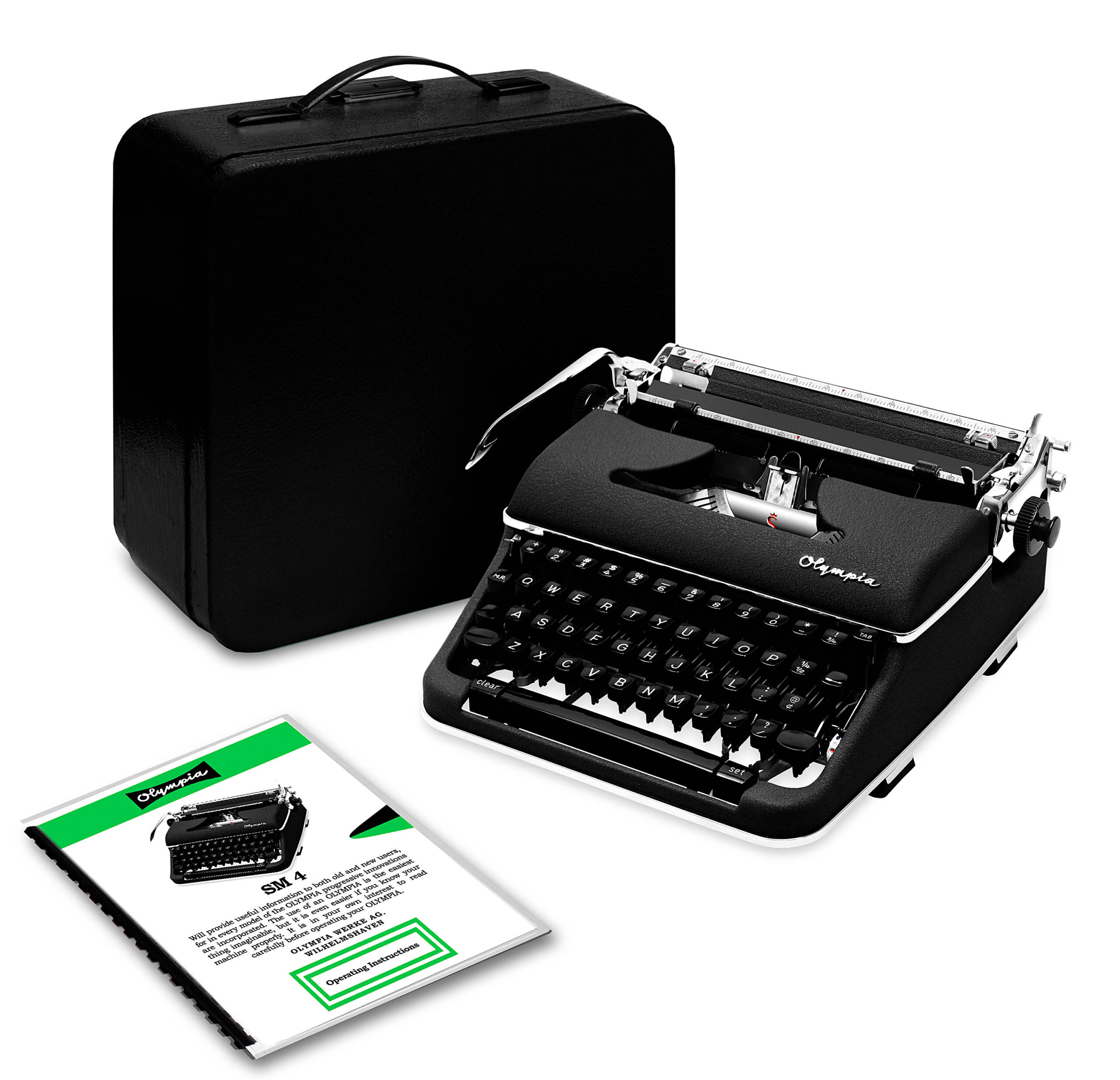 *Rare* Black 1960 Olympia SM4 Manual Typewriter Vintage #1510 Professionally Restored (Refurbished)