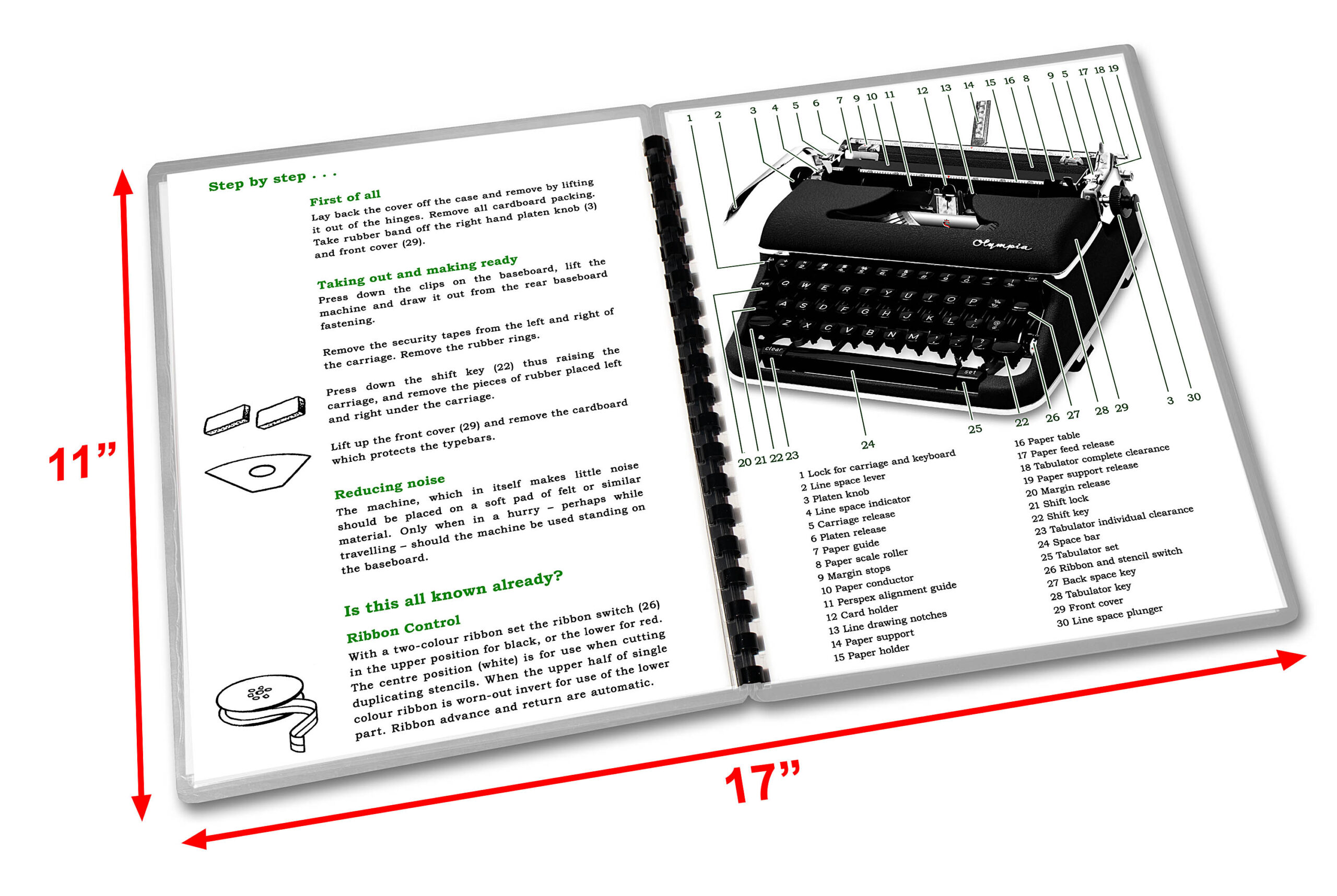 Olympia SM4 Typewriter (1959 - 1961) Black Operating Instructions User Manual - Image 2