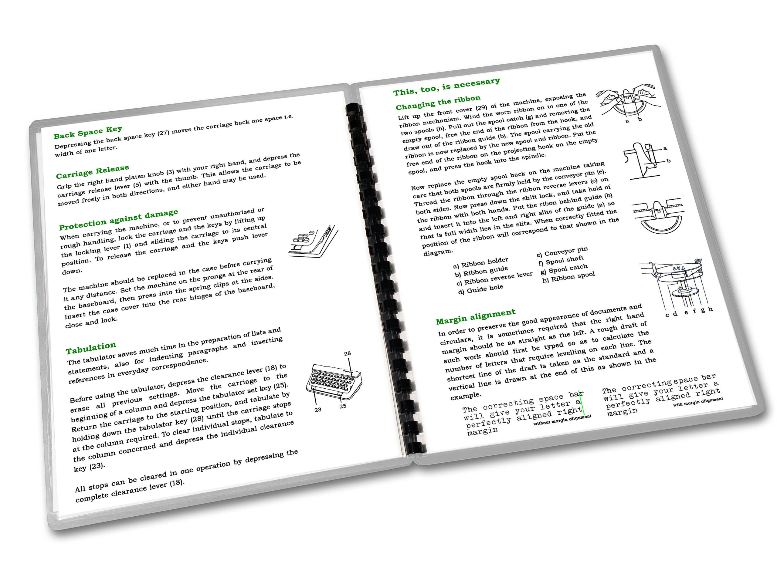 Olympia SM4 Typewriter (1959 - 1961) Black Operating Instructions User Manual - Image 3