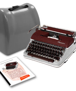 Burgundy/Gray 1958 Olympia SM3 De Luxe Manual Typewriter Vintage Professionally Restored (Refurbished)