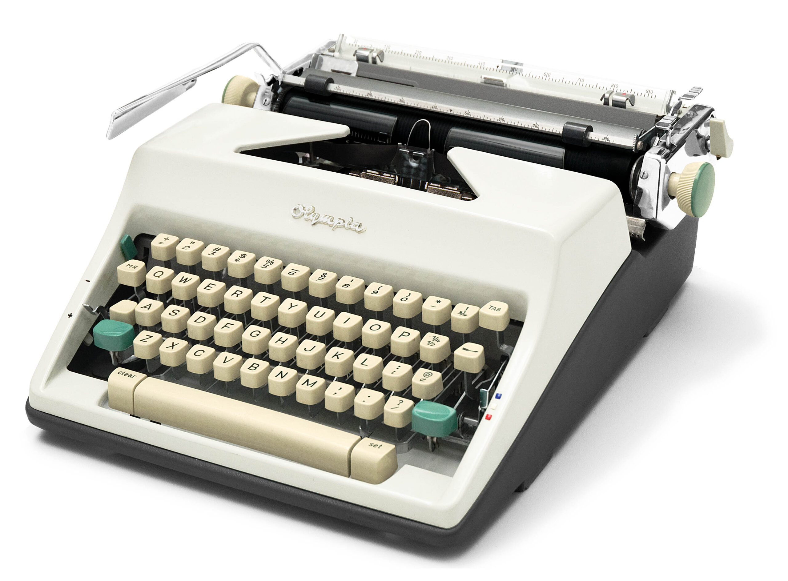 White 1964 Olympia SM9 De Luxe Typewriter Vintage #1518 Professionally Restored (Refurbished) - Image 2