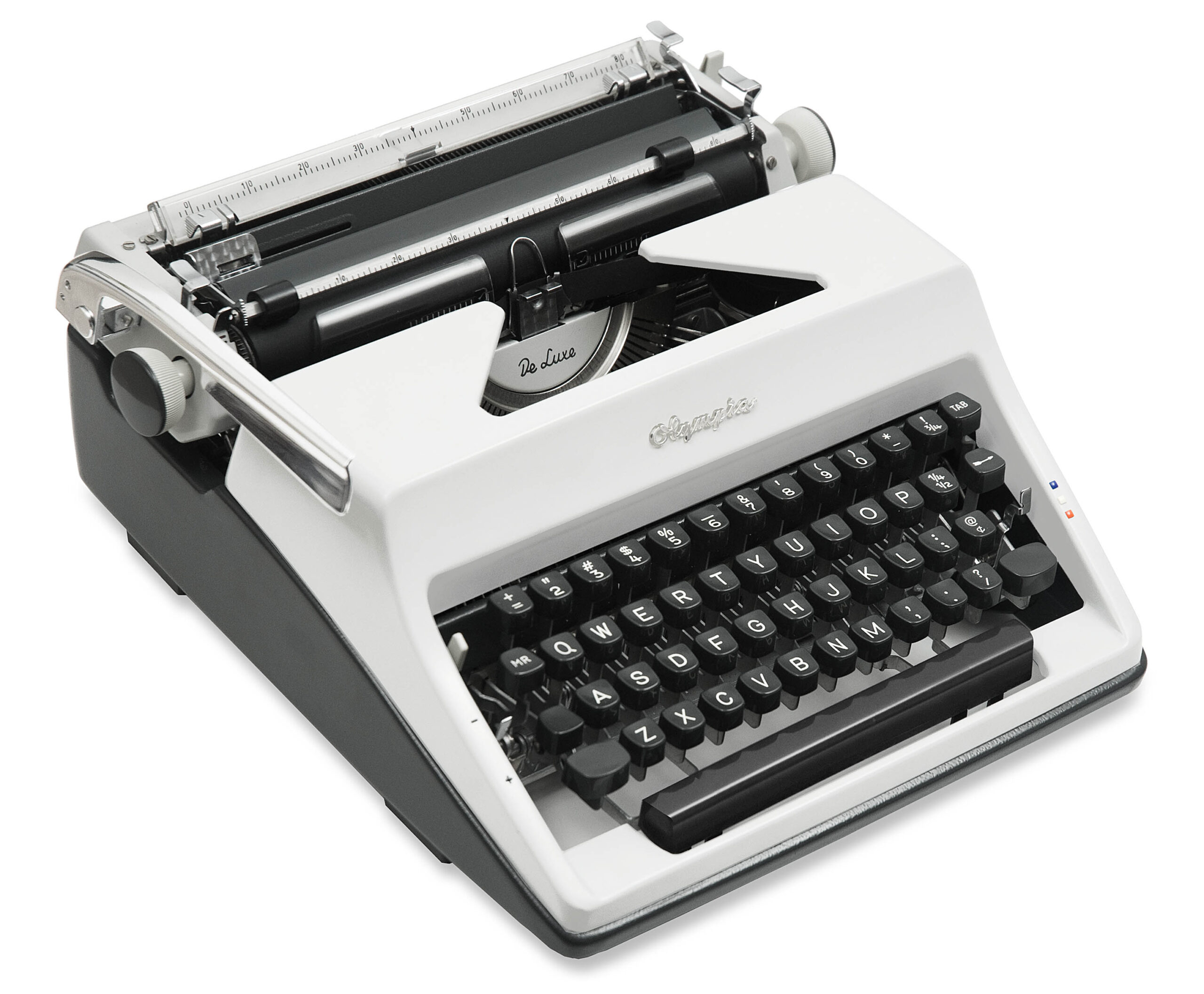 White 1970 Olympia SM9 De Luxe Typewriter Vintage #1519 Professionally Restored (Refurbished) - Image 2