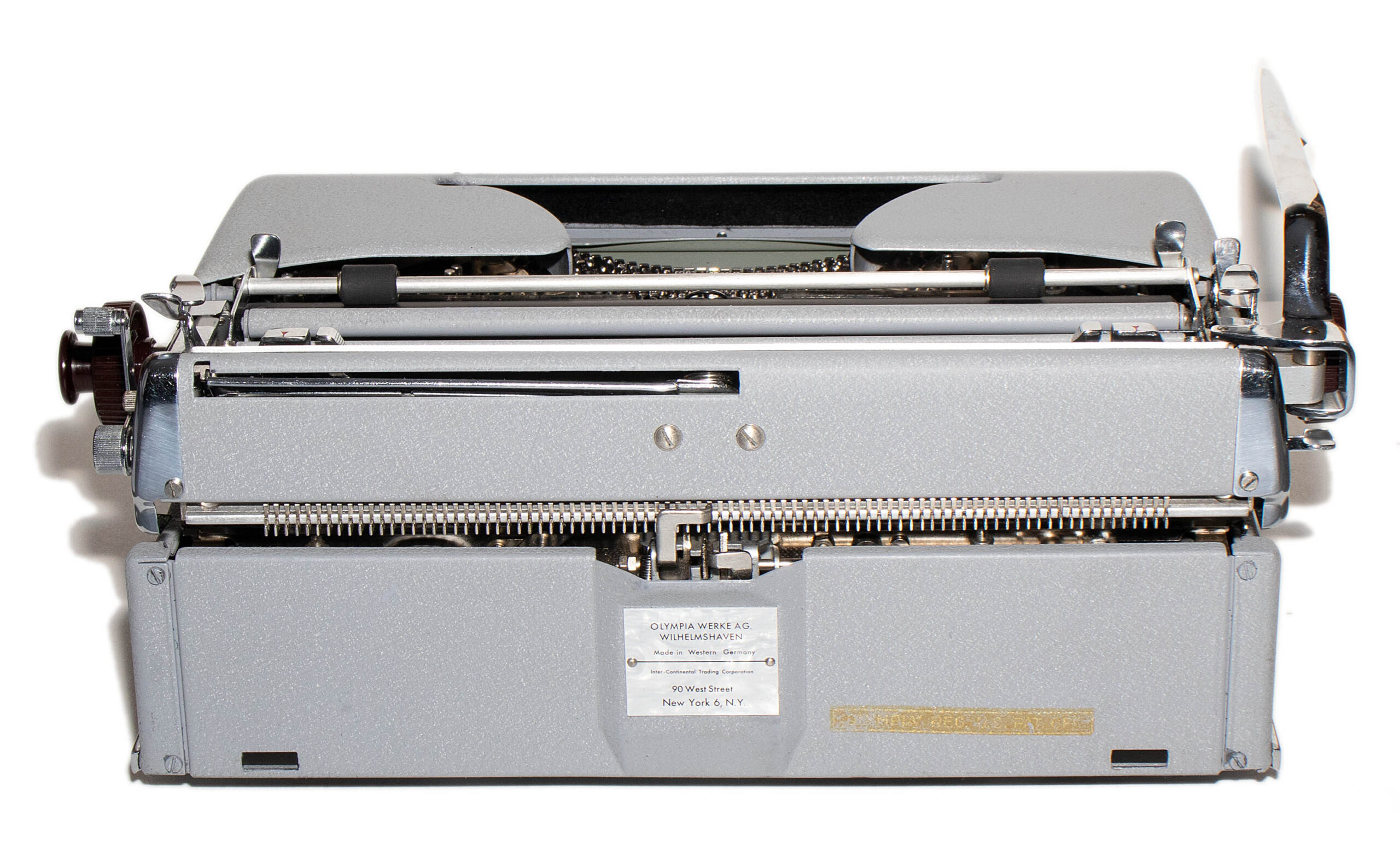 Gray 1959 Olympia SM4 Manual Typewriter #1524, New Platen, Vintage Grey SM-4 Professionally Restored (Refurbished) - Image 5