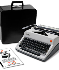 Light-Gray 1970 Olympia SM9 De Luxe Typewriter, New Platen, Vintage SM-9 Professionally Restored (Refurbished)