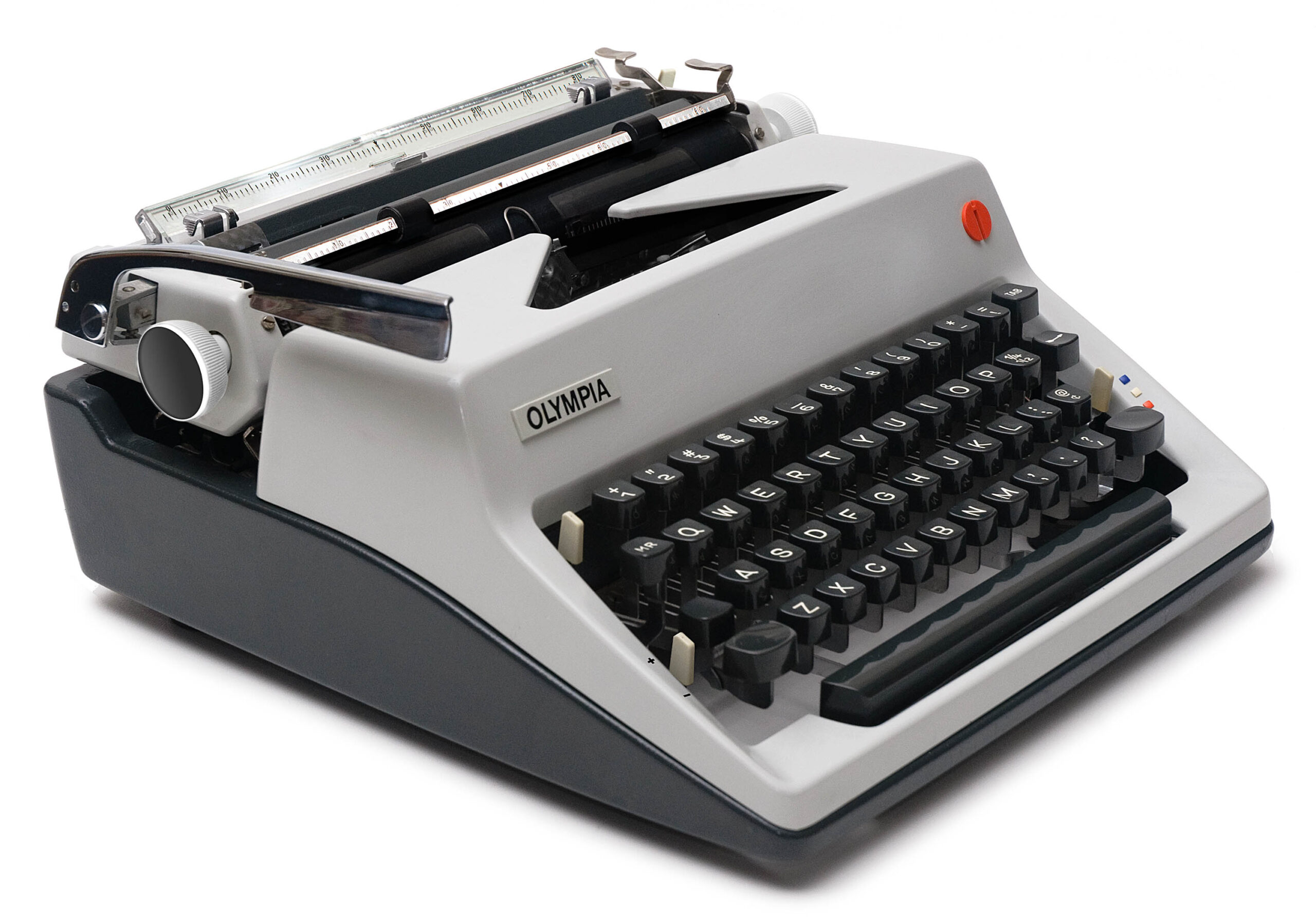 Light-Gray 1970 Olympia SM9 De Luxe Typewriter #1526, New Platen, Vintage SM-9 Professionally Restored (Refurbished) - Image 2