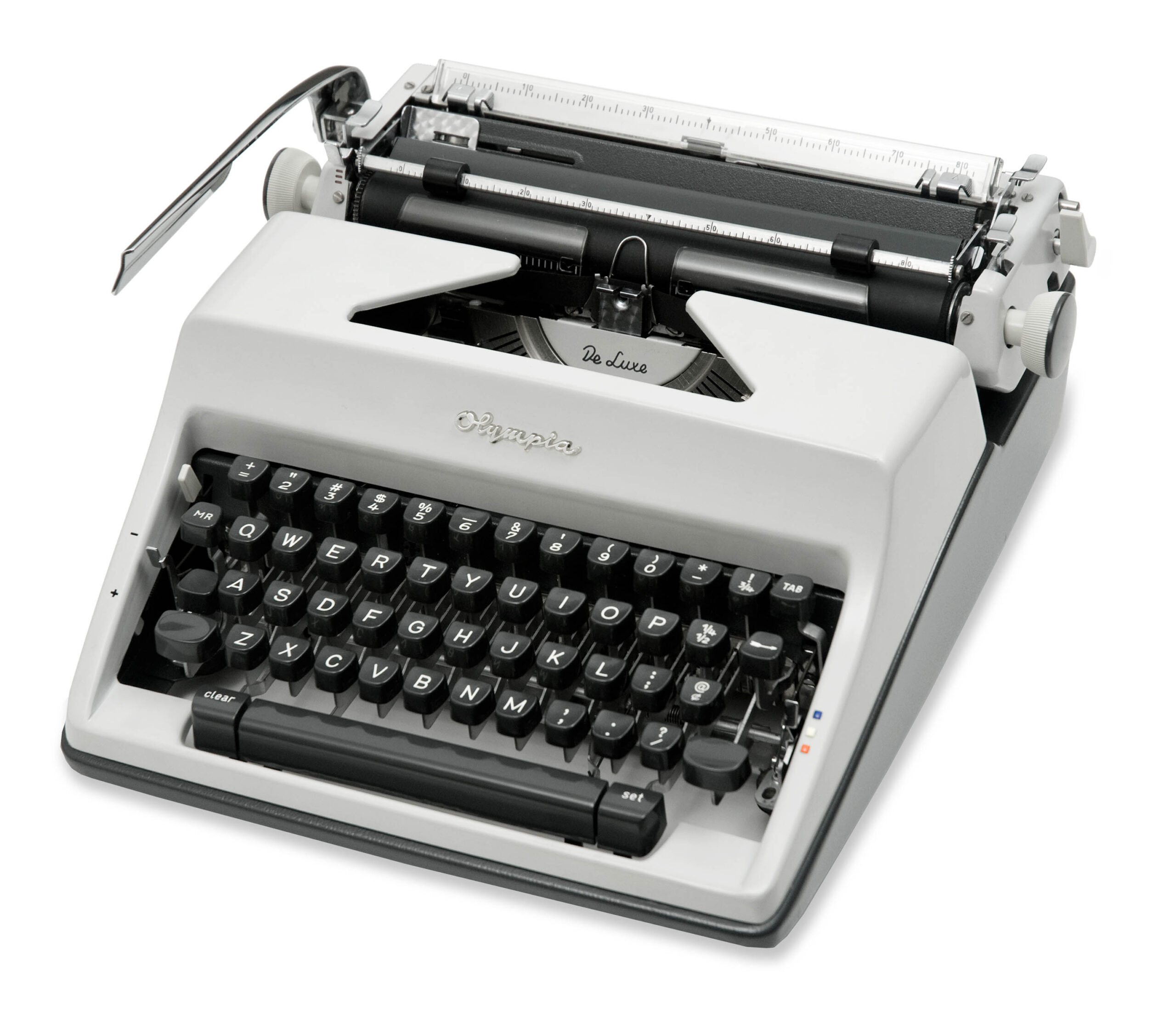 SOLD! Restored Gray 1969 Olympia SM9 De Luxe Typewriter, New Platen, Vintage #1528 Grey SM-9 - Image 3