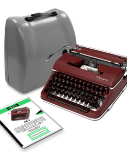 *Rare* Burgundy/Maroon 1959 Olympia SM4 Typewriter Vintage Professionally Restored (Refurbished)