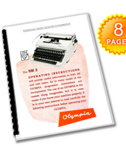Olympia SM3 De Luxe White Typewriter (1953 - 1959) Operating Instructions User Manual