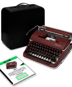 *Rare* Burgundy/Maroon 1959 Olympia SM4 Typewriter, New Platen, Vintage Professionally Restored (Refurbished)