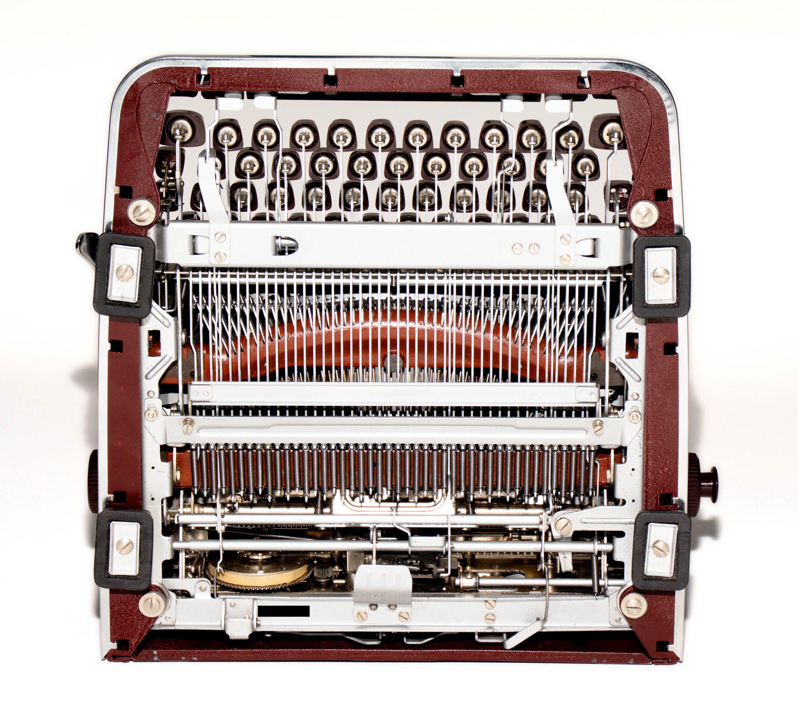 *Rare* Burgundy/Maroon 1959 Olympia SM4 Typewriter for Sale, New Platen, Vintage SM-4 (Professionally Restored / Refurbished) - Image 6